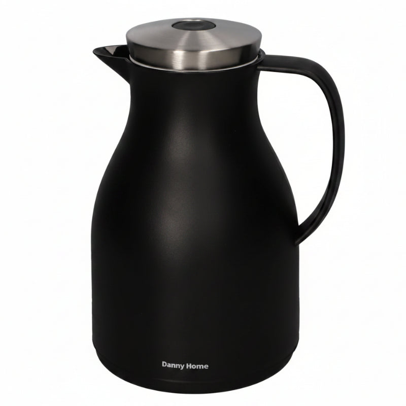Double Wall Glass Vacuum Flask 1L Black