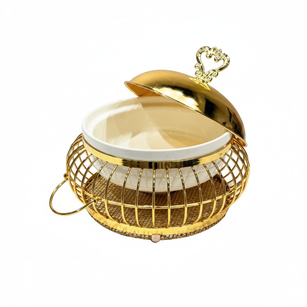 Round Porcelain Dish With Buffet Stand 2.5L