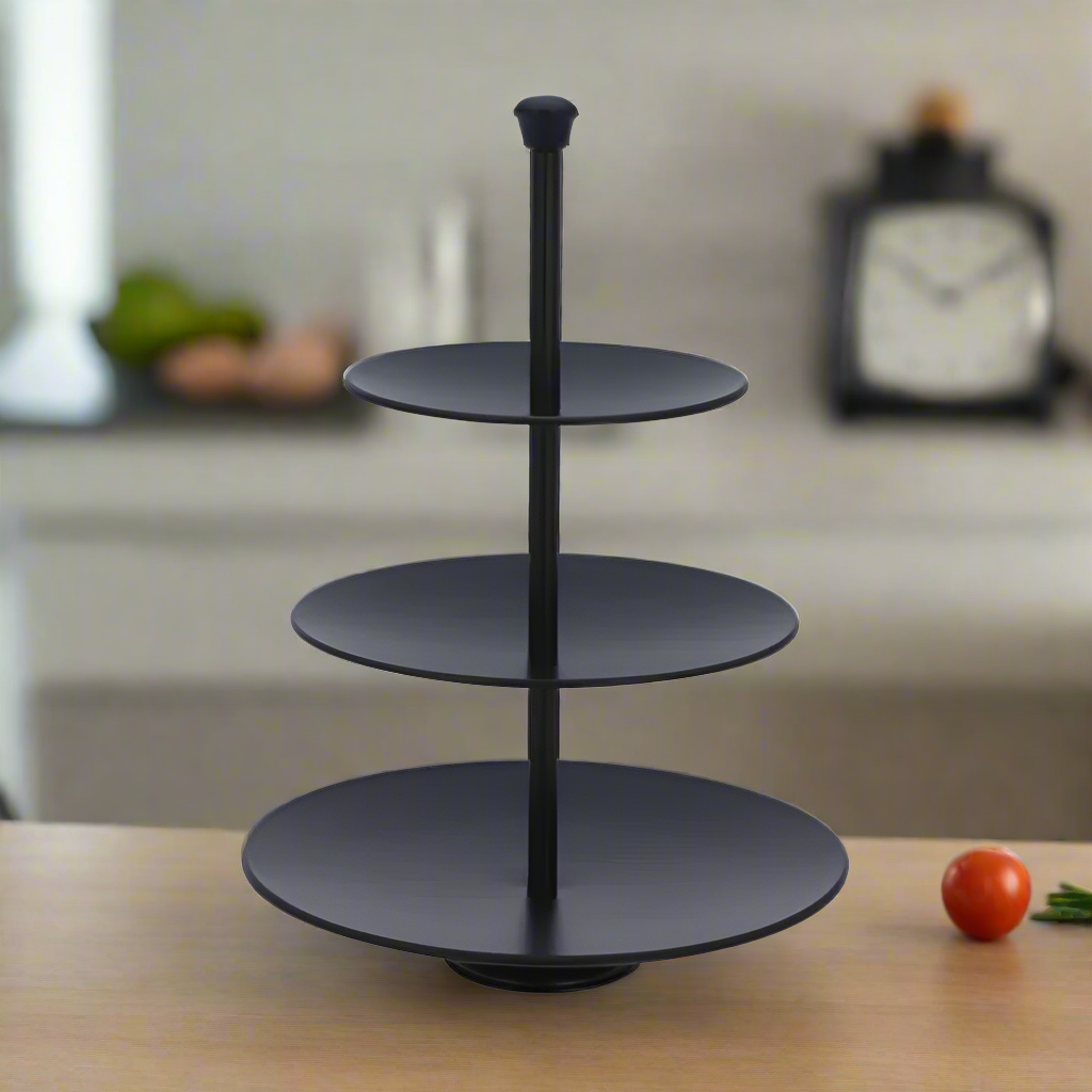 Food Stand 3 Layers Matt Black