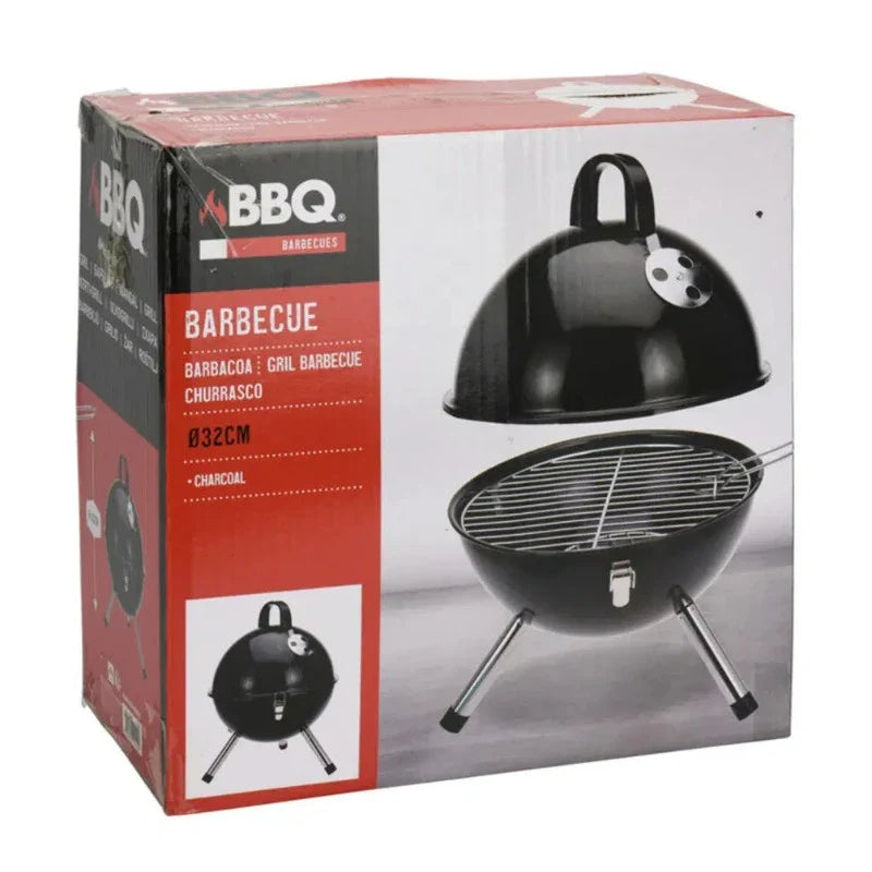 Charcoal BBQ Grill Ball Shape Black