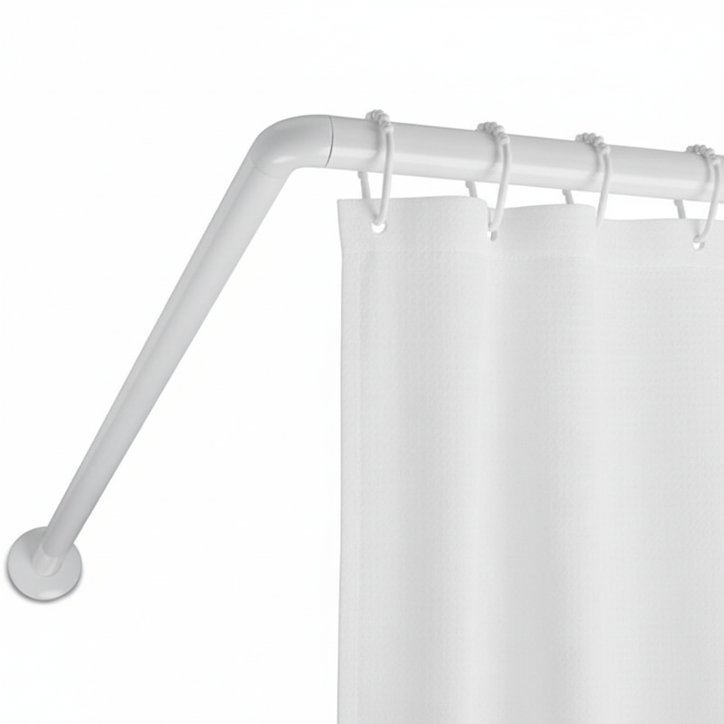 White Curved Shower Curtain Rod TAT-130