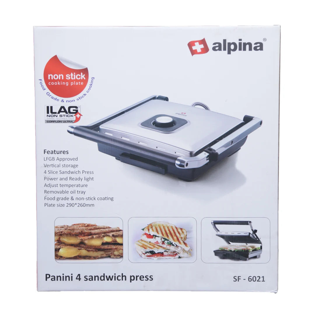 Alpina 4 Slice Panini Sandwich Maker 2000W