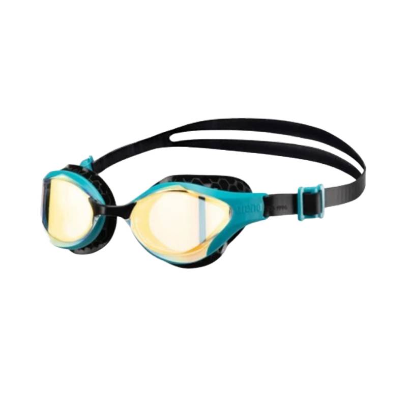 Arena Air Bold Swipe Mirror Swimming Goggles-Yellow Copper Green Lake