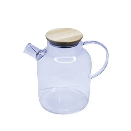 Glass Tea Pot With Wooden Lid 1.8L