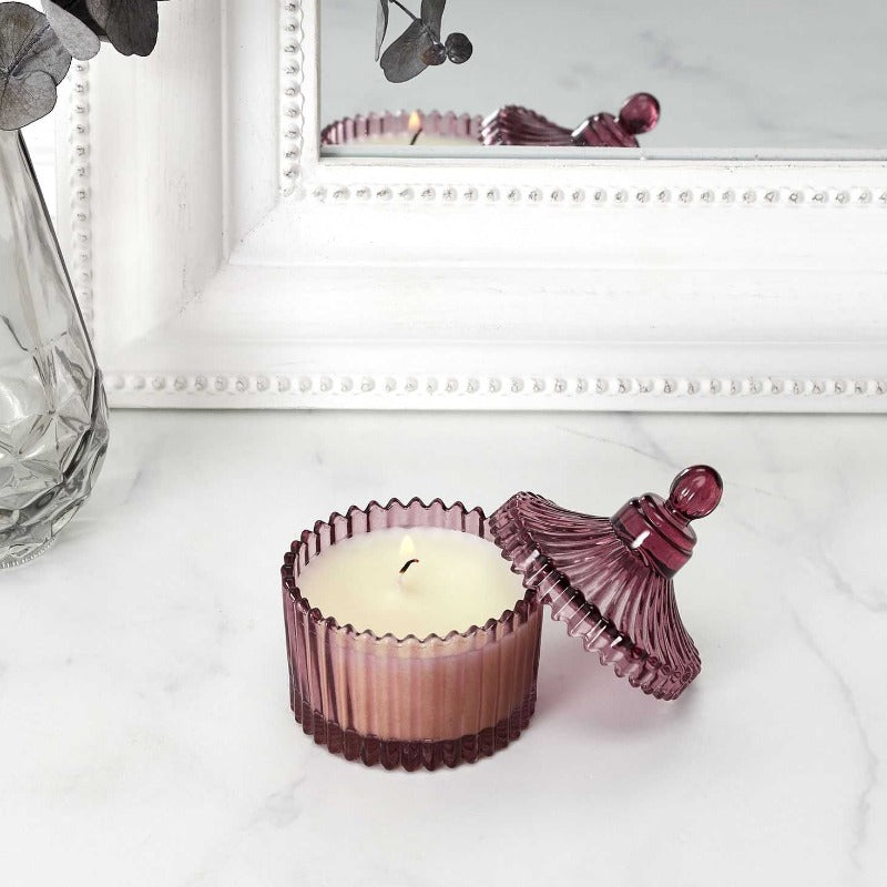 Bohemian Glass Candle 6.5 x 9cm