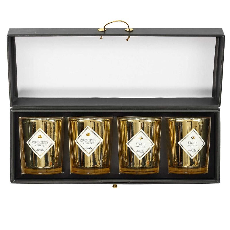 Scented Candle Set of 4 Gold