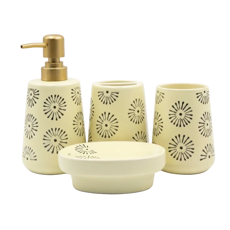 Bathroom Set Apple White (Set of 4)