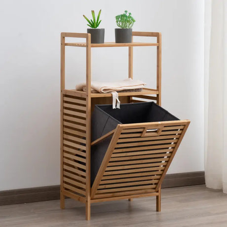 Laundry Storage Hamper Bamboo Tilt