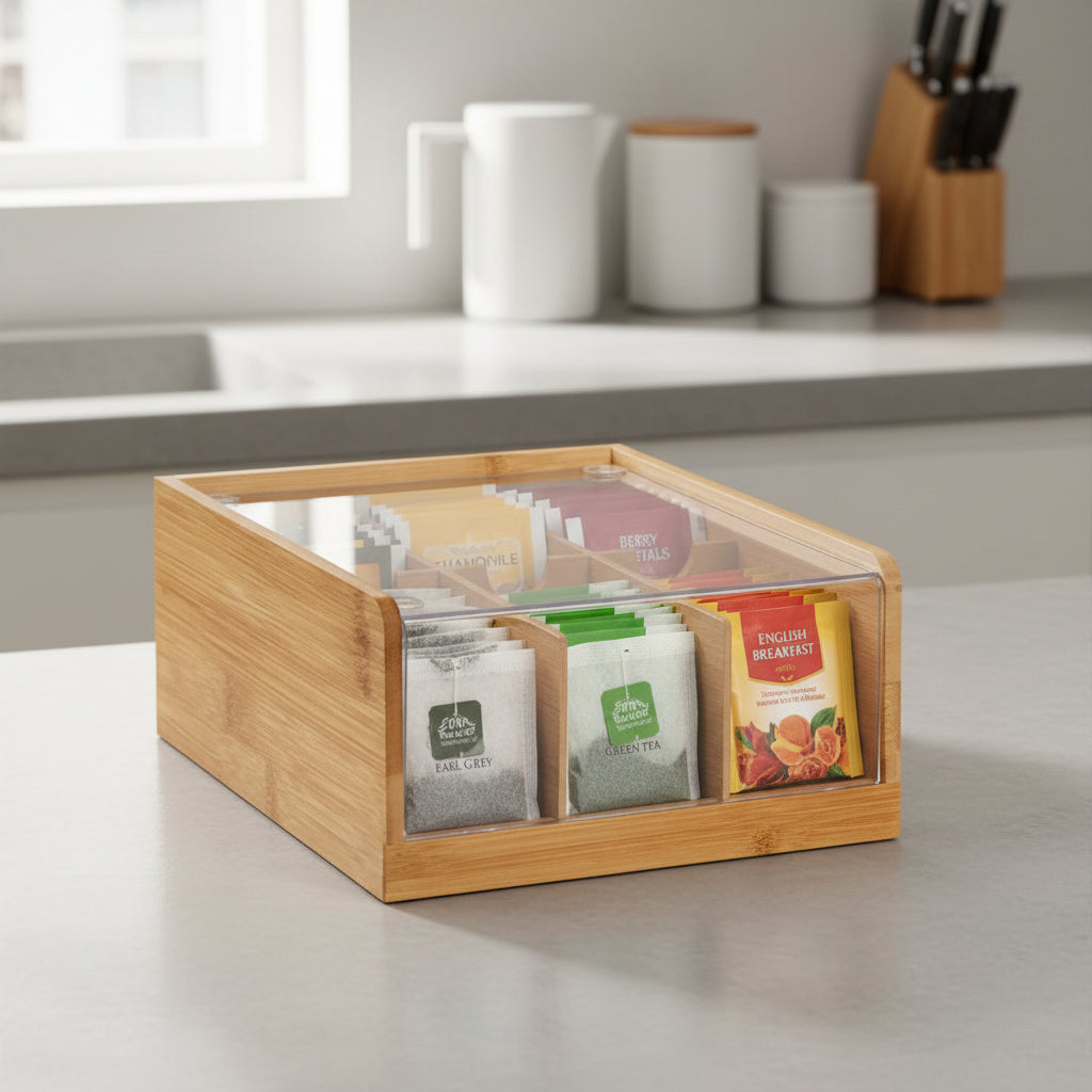 Bamboo Board With 6 Compartments