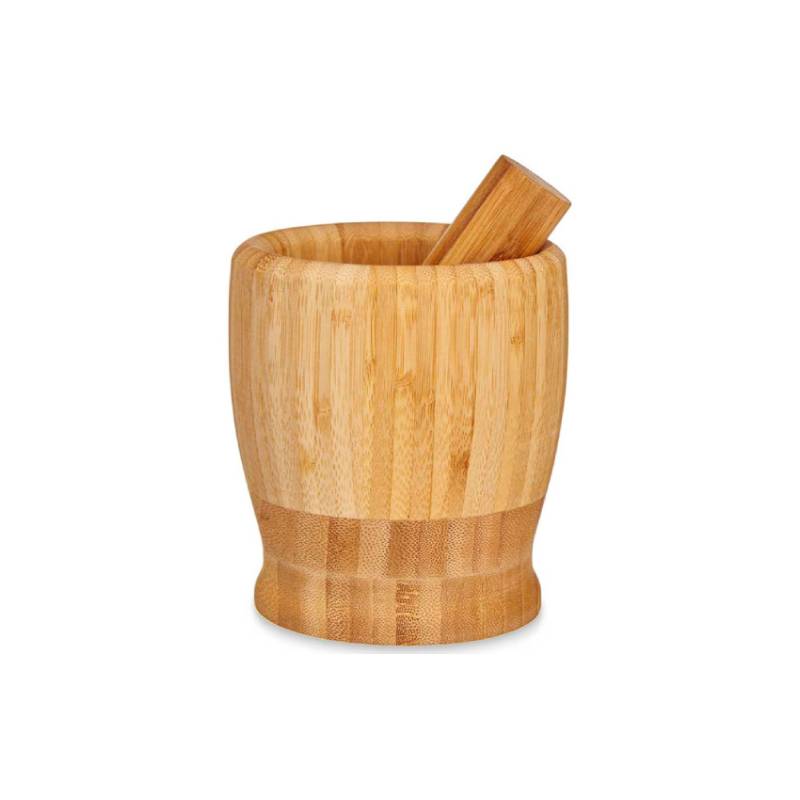 Bamboo Mortar With Mallet 11x12cm