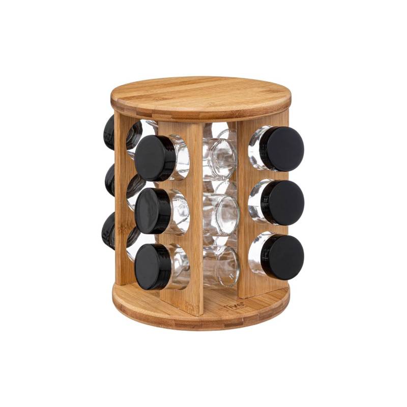 Bamboo Rotating Spice Spice Jar Rack Set of 12pcs
