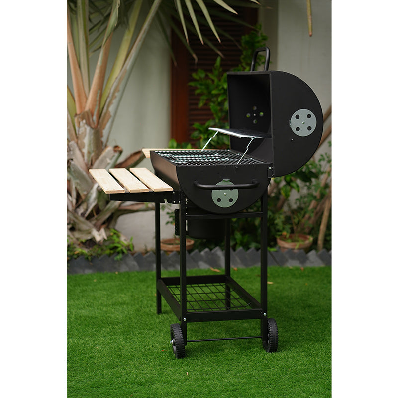 Barbecue charcoal grill Wooden Top Black