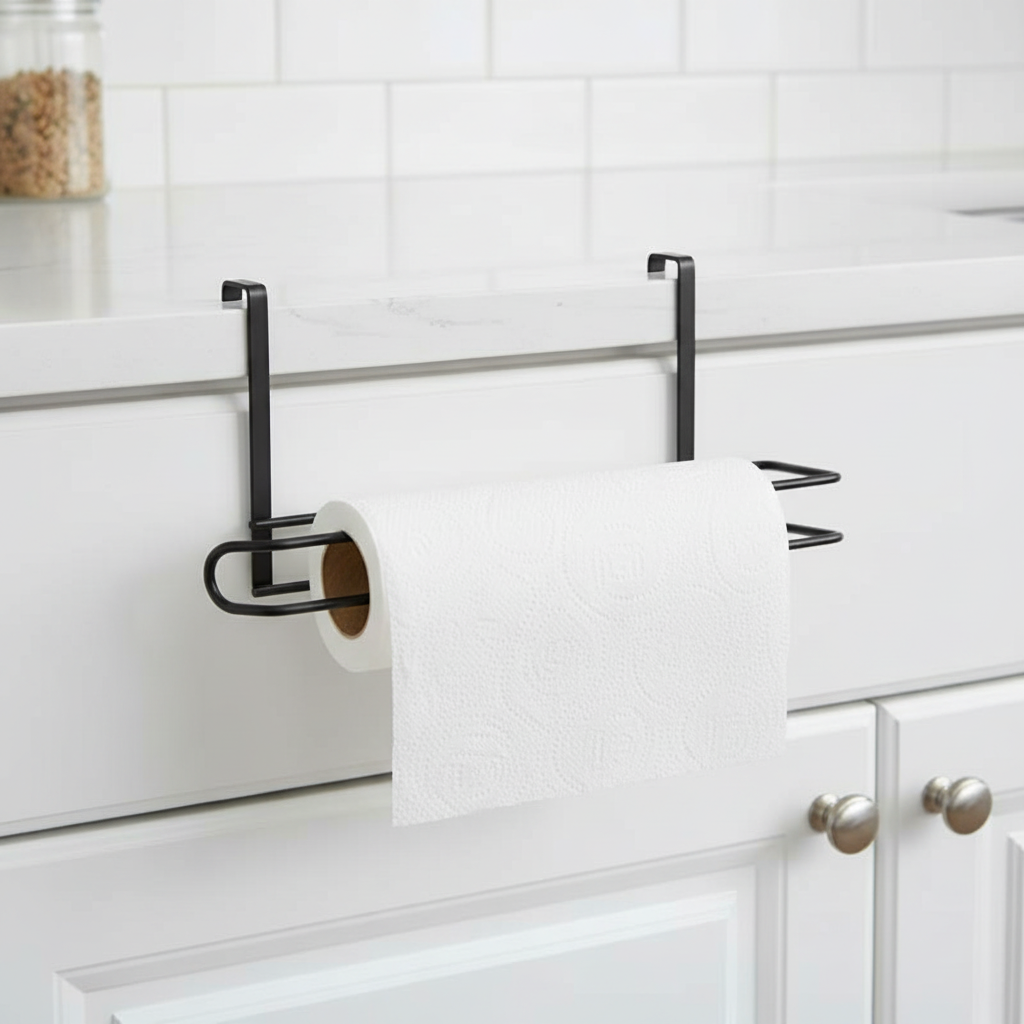 Black Metal Kitchen Paper Roll Holder