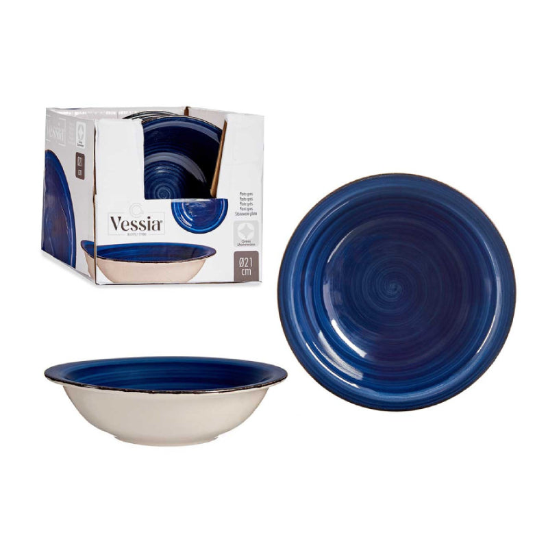 Blue Soup Serving Bowl With Edge 21cm
