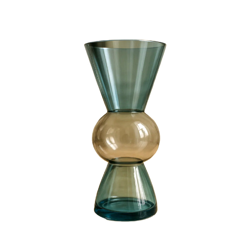 Blue and Clear Artistic Glass Vase Modern Decorative Tabletop Vase