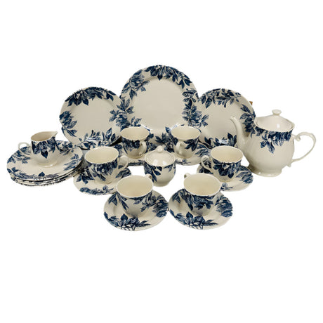 Botanical Leaf Blue Dinner Set 85pcs
