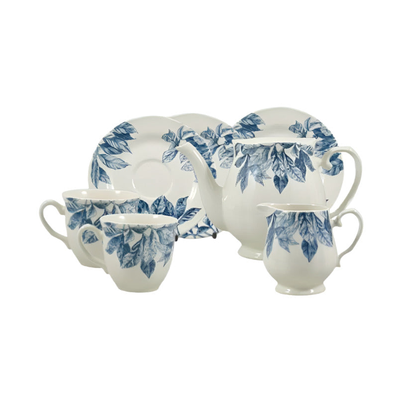 Botanical Leaf Blue Tea Set 24pcs