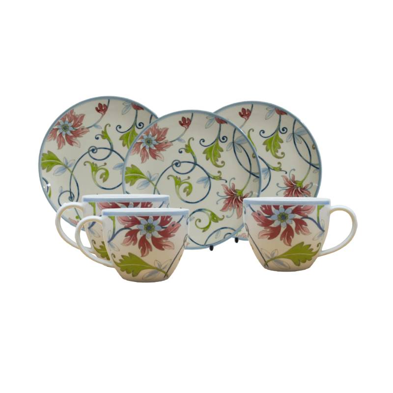 Botanical Spiral Cup Saucer Set 12pcs