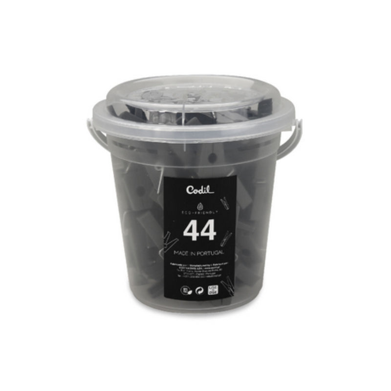 Bucket 1.25L With 44 Clothes Pegs Black