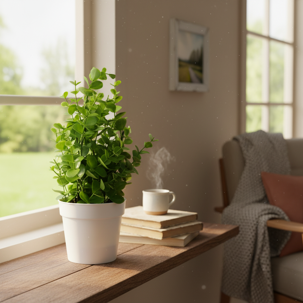 Artificial Plant White Flowerpot