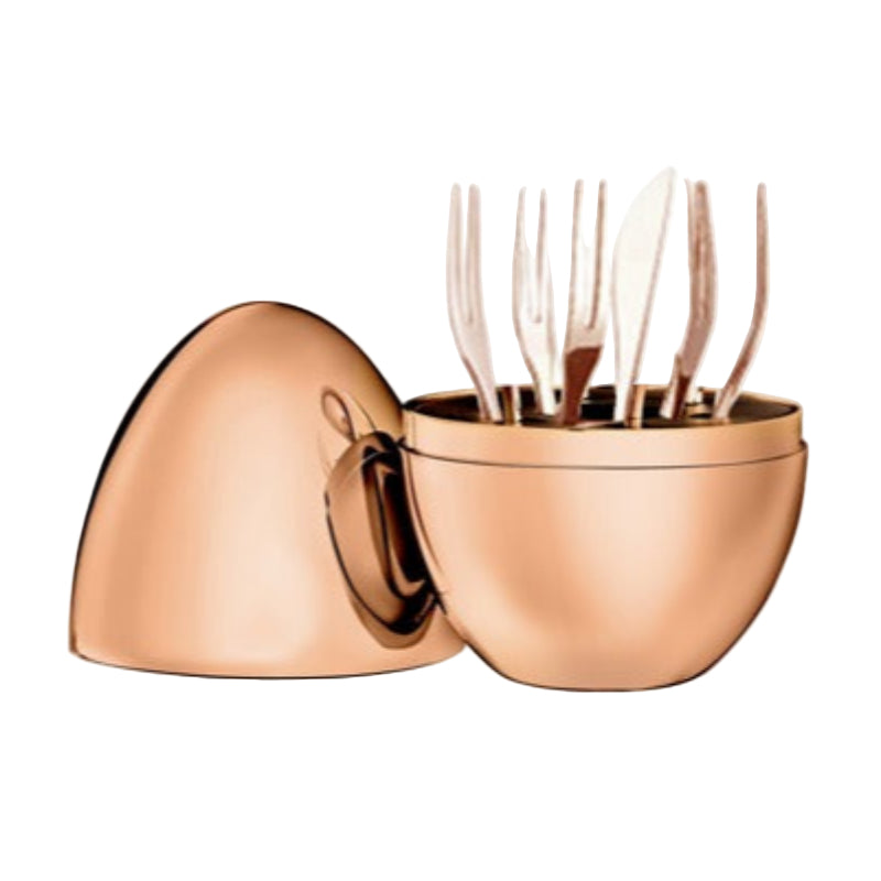 6 pcs Fork Holder Egg Rose Gold