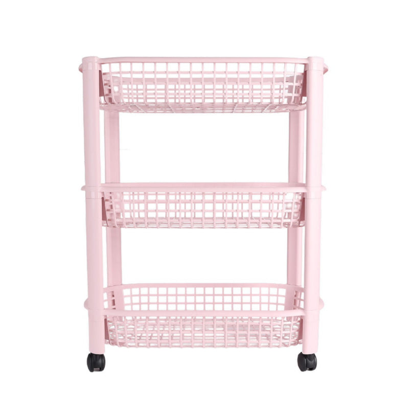 Three Layer Kitchen Storage Rack Pink