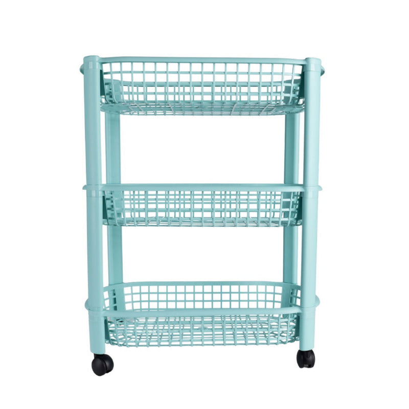 Three Layer Kitchen Storage Rack Sky Blue