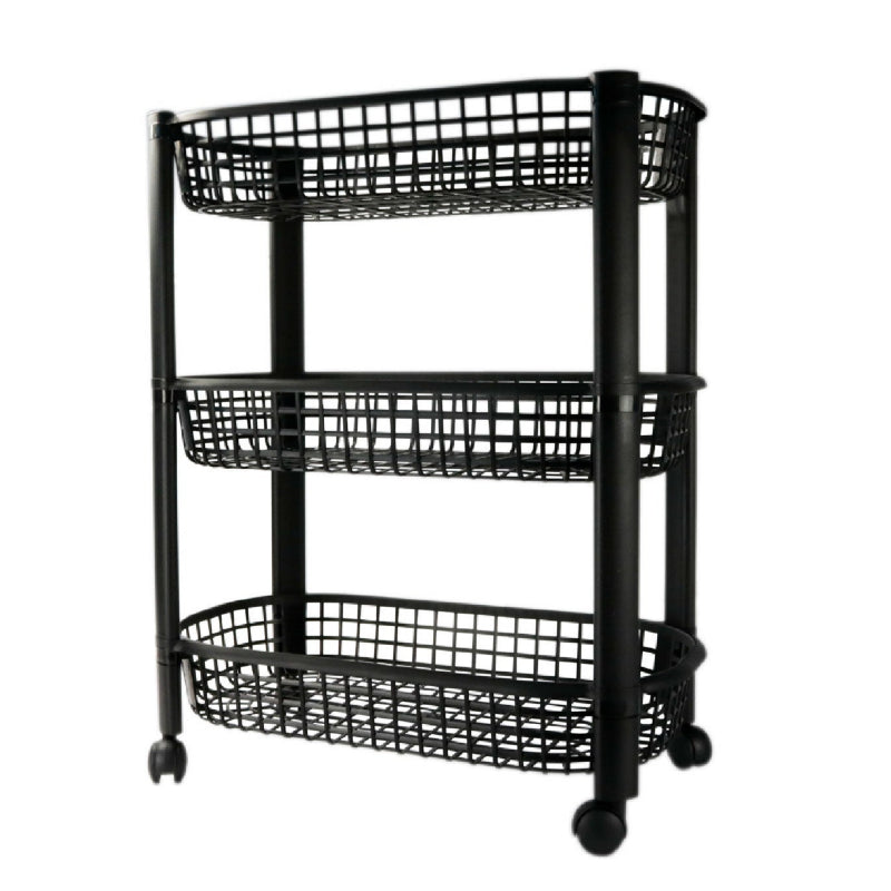 Three Layer Kitchen Storage Rack Black