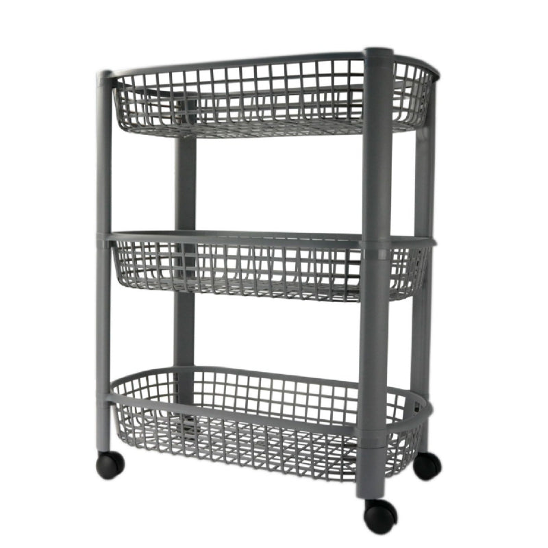 Three Layer Kitchen Storage Rack Grey