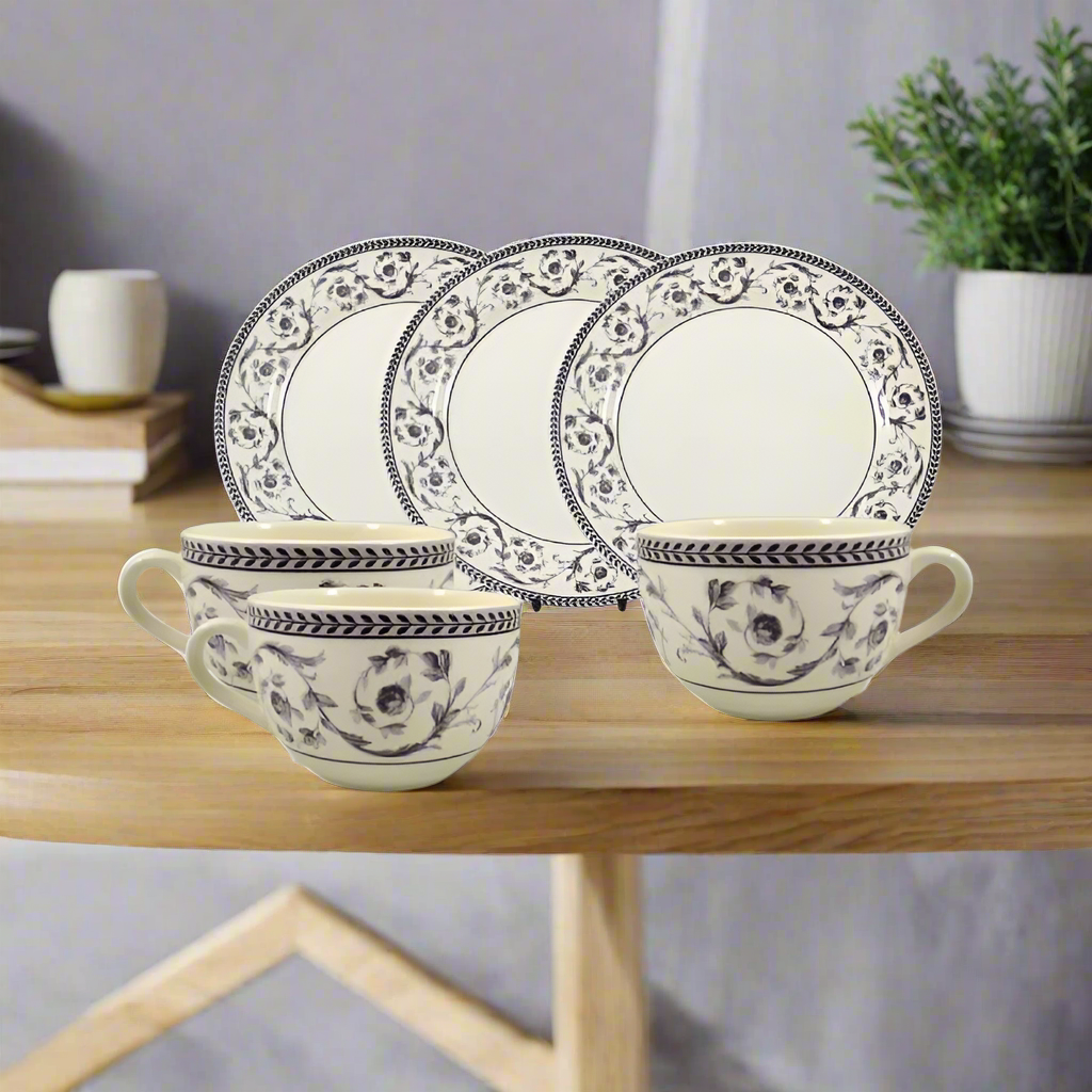 Callista Purple Cup Saucer Set 12pcs