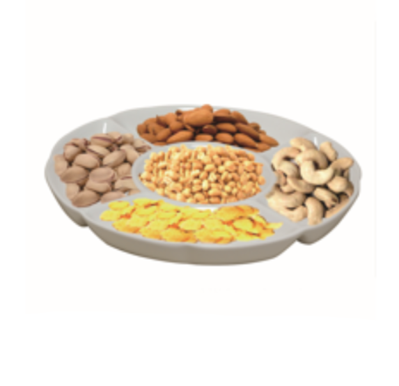 5-Partition Dry Fruit Tray 9.75"