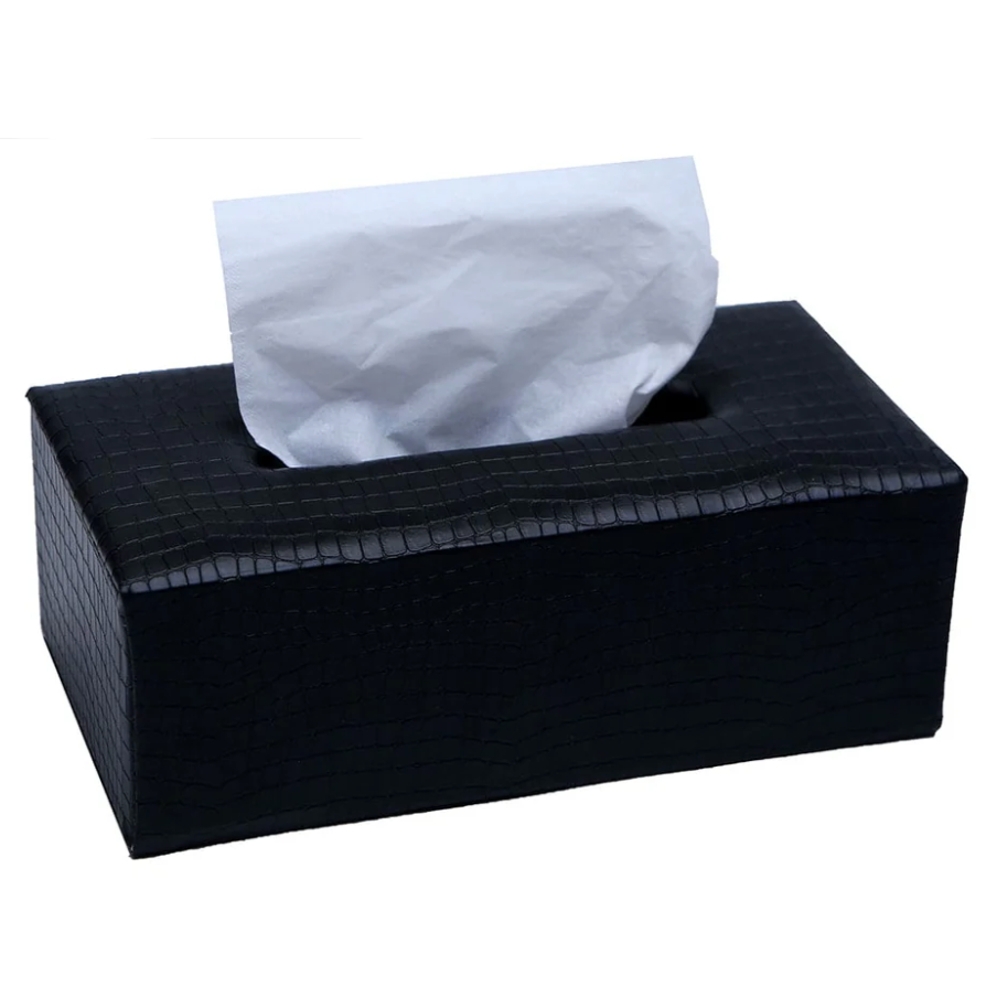 Faux Leather Tissue Box Snake