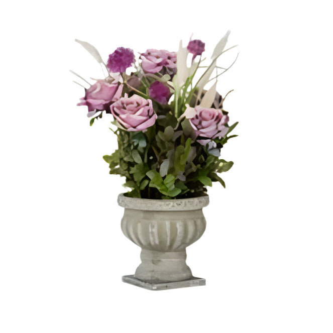 Cement Cup Roses Large Assort 3 Colors