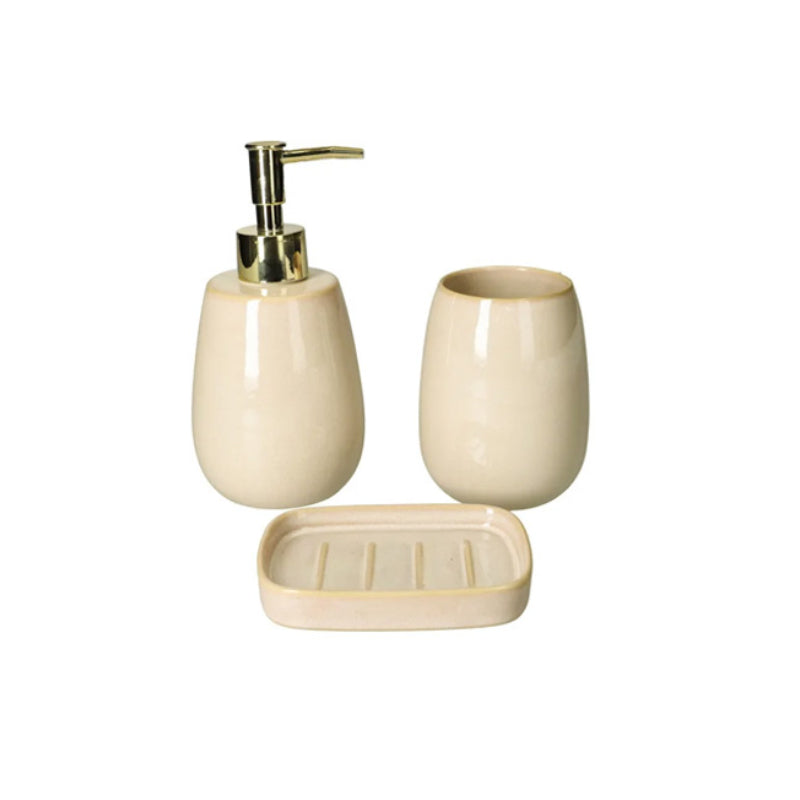 Ceramic Bathroom Beige (Set of 3pcs)