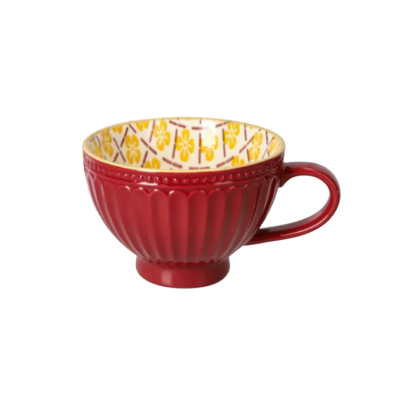 Ceramic Clover Breakfast Coffee Mug Red 355ml