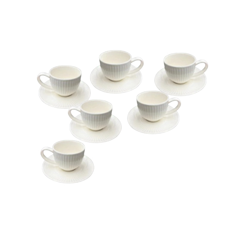 Ceramic Coffee Cup With Saucer (Set of 6)