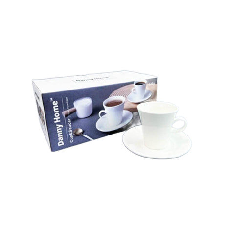 Ceramic Coffee Cup With Saucer (Set of 6) 220ml