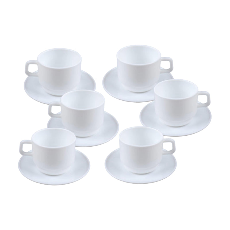Ceramic Coffee Cup With Saucer (Set of 6) 250ml