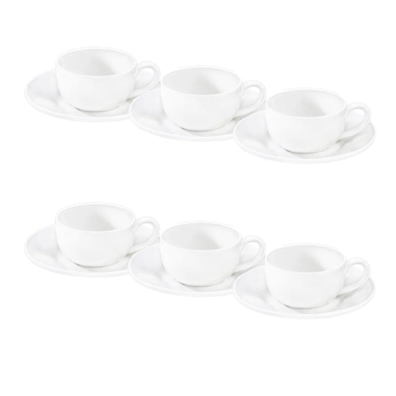 Ceramic Coffee Cup With Saucer (Set of 6) 260ml