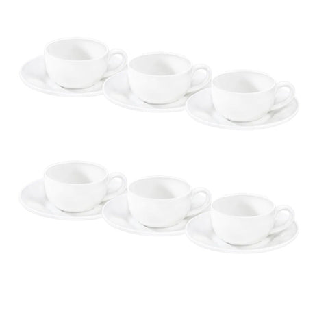 Ceramic Coffee Cup With Saucer (Set of 6) 260ml