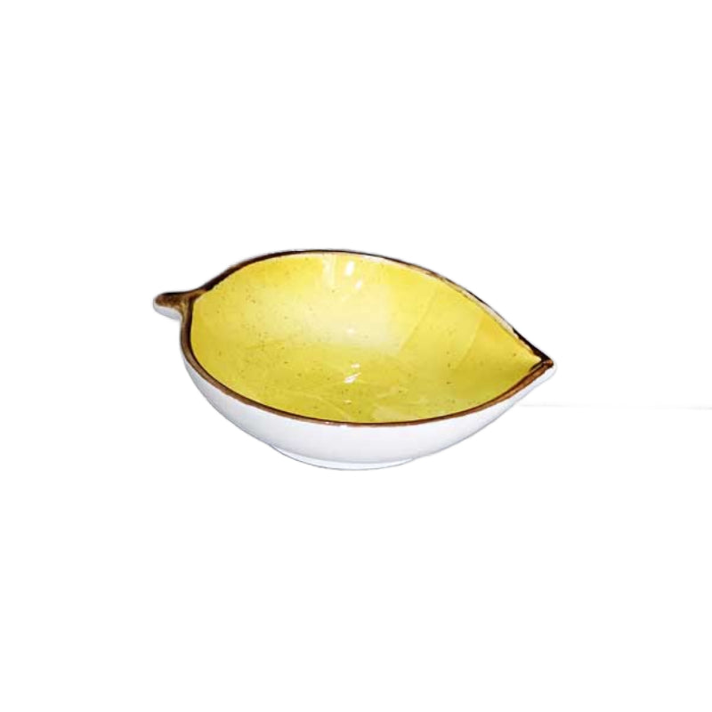 Ceramic Dip Sauce Bowl 4.25" Yellow & White
