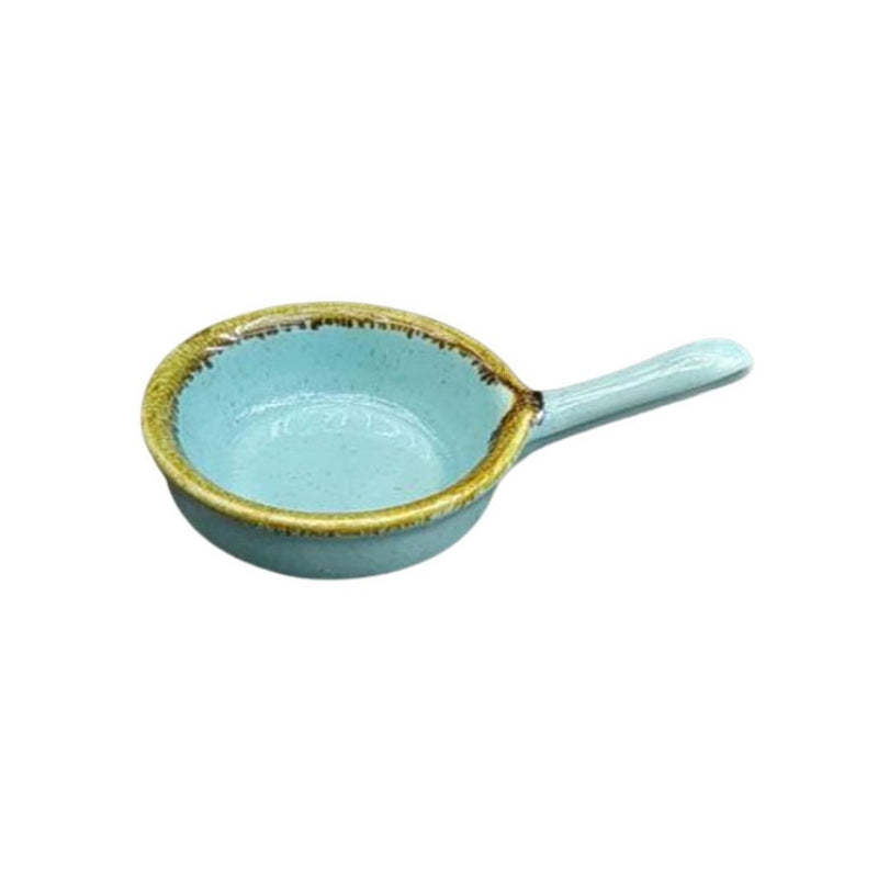 Ceramic Round Dip Sauce Bowl With Handle 4"