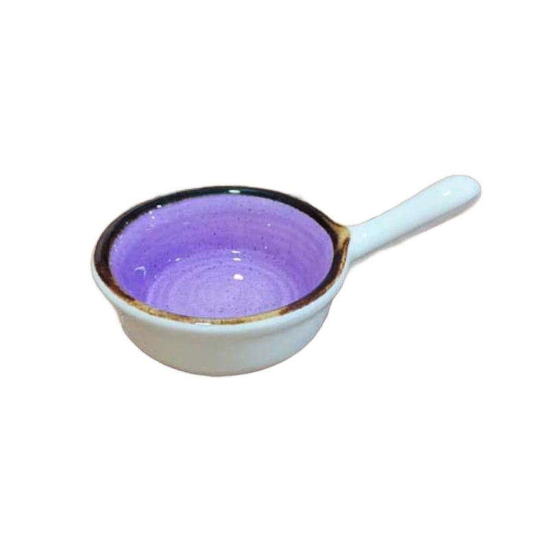 Ceramic Round Dip Sauce Bowl With Handle 4"
