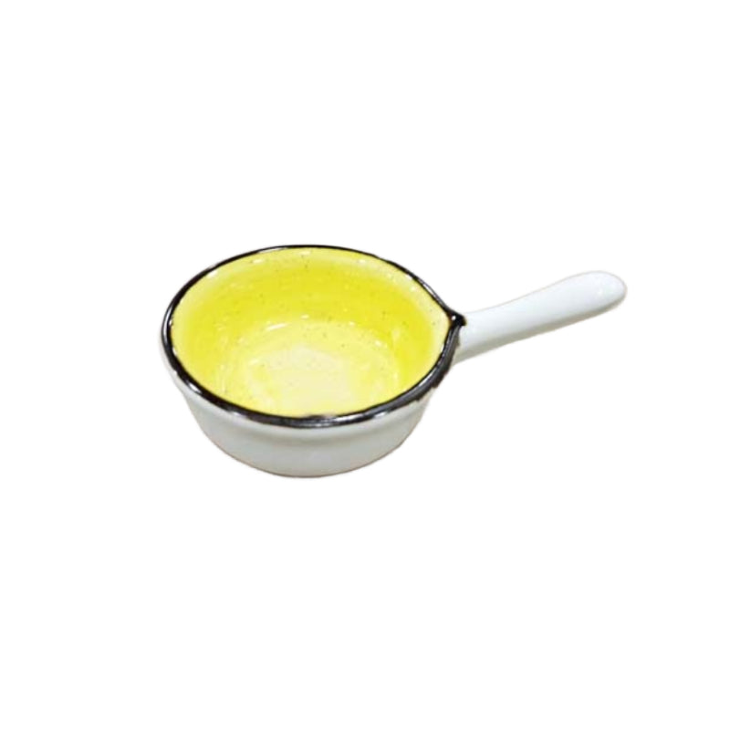 Ceramic Round Dip Sauce Bowl With Handle 4"