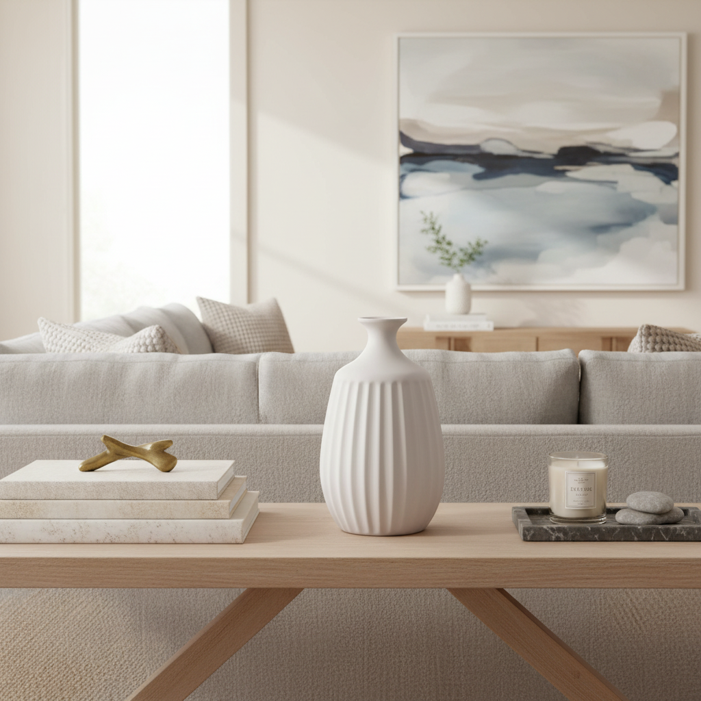 Ceramic Vase Narrow Neck 31cm Grey