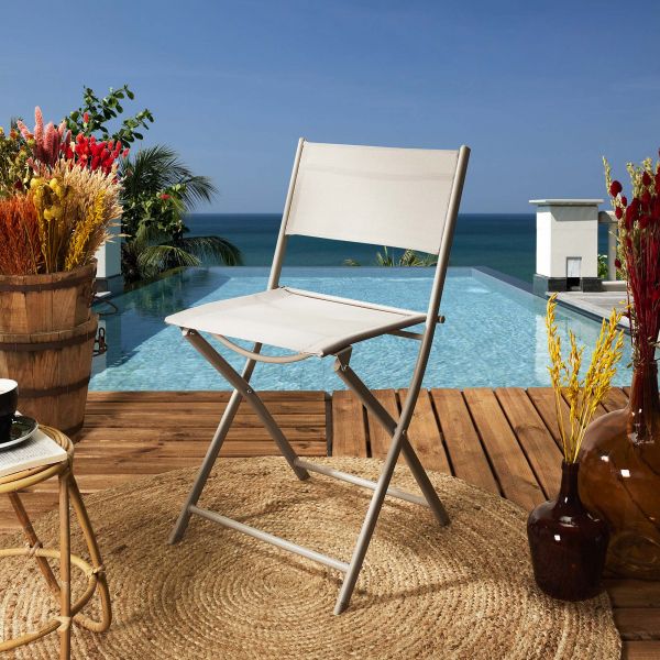 Elba Textilene Taupe Foldable Outdoor Chair