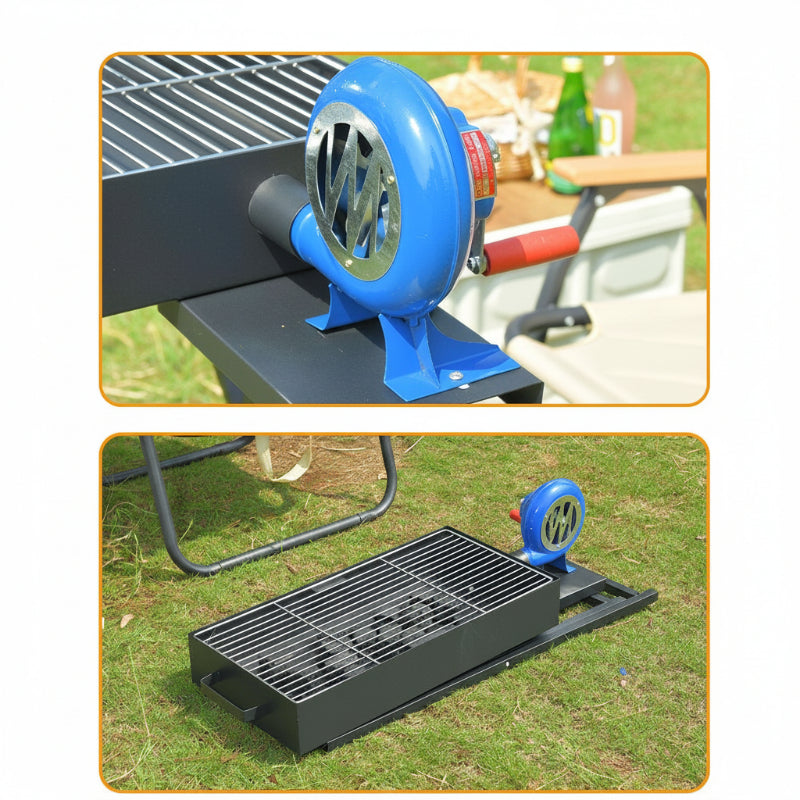 Charcoal Grill With Blower Black 30 x 90 cm
