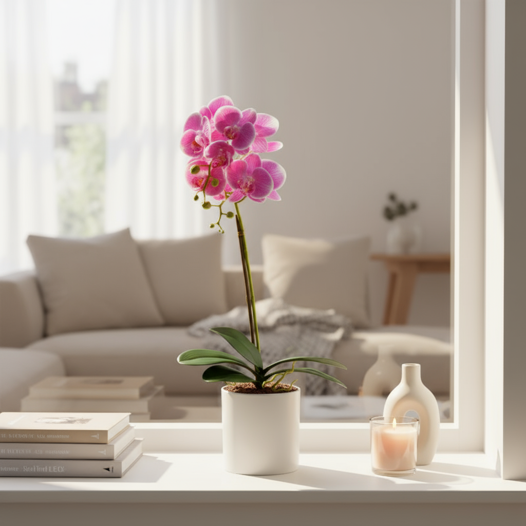 Circular Potted Orchid 51cm