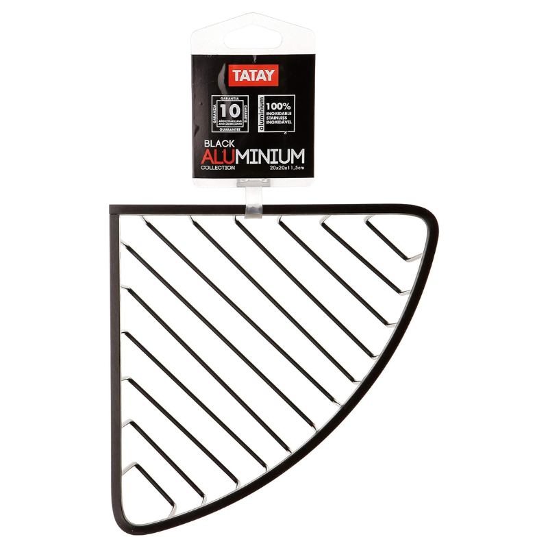 Corner Storage Basket Aluminium Black