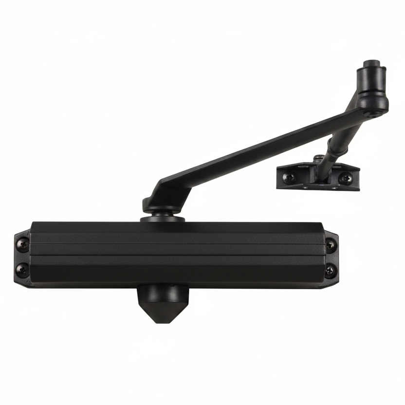 EuroArt Overhead Door Closer With Backcheck Black